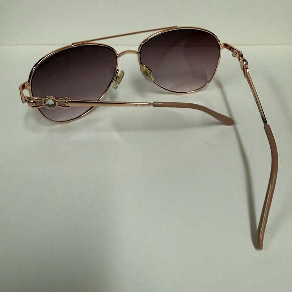 Judith Leiber Aviator Sunglasses Rose Gold Pink Gradient Crystal Accent JL main image 10